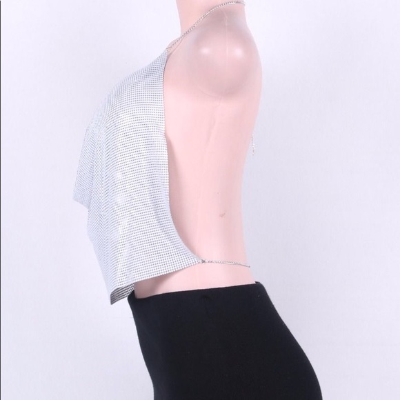 Backless Sequined Top White - Picture 2 of 3